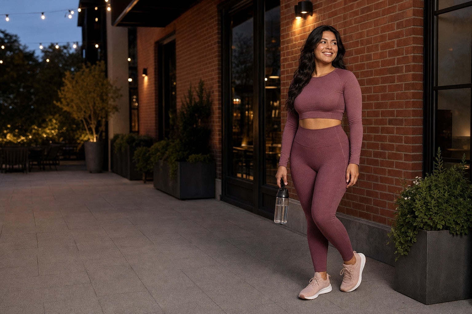 Grand Drape wine activewear collection